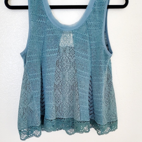 Meadow Rue Carrigan Crochet Teal Swing Tank - Picture 7 of 8